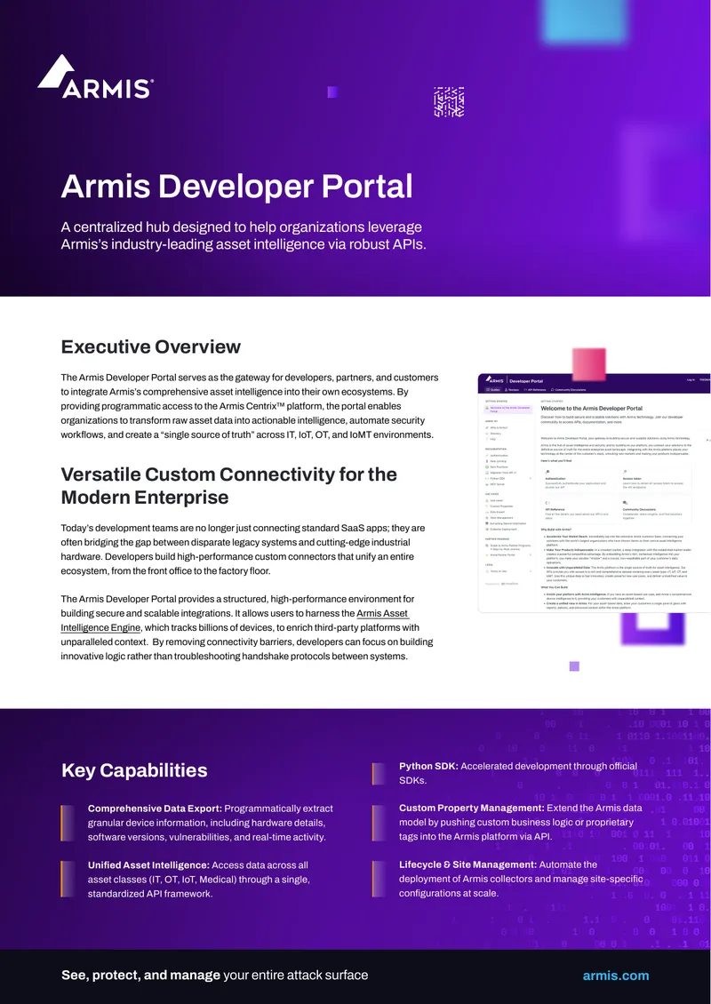Armis Developer Portal Overview and Capabilities