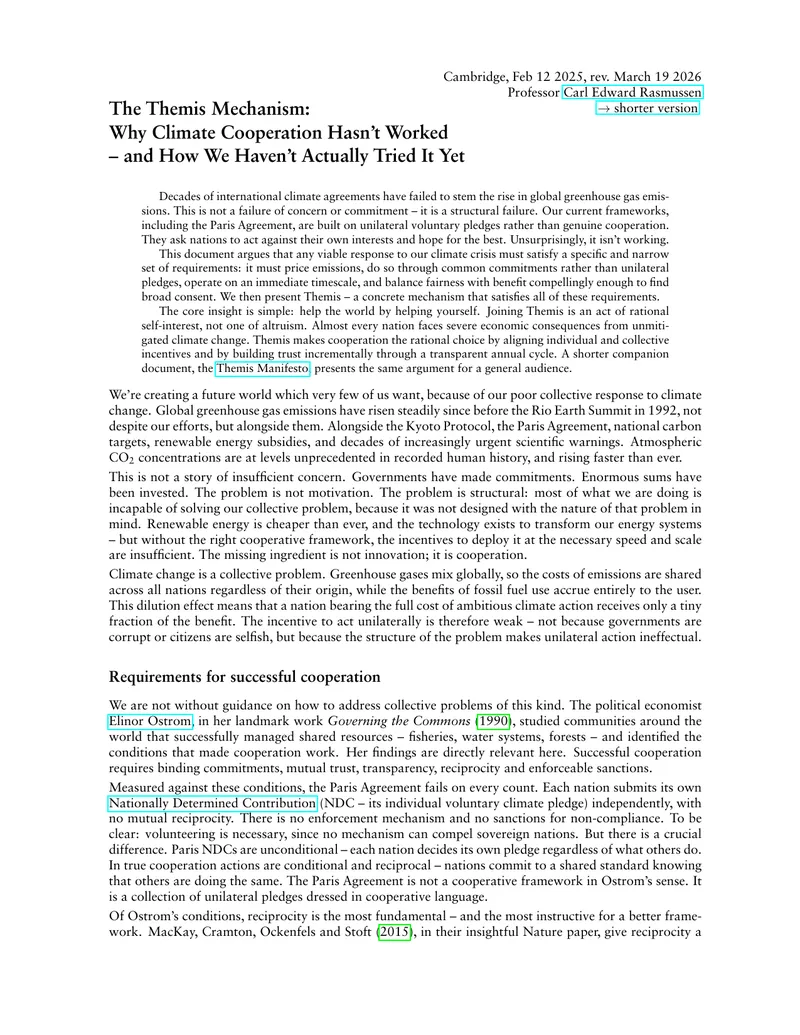 The Themis Mechanism for Climate Cooperation