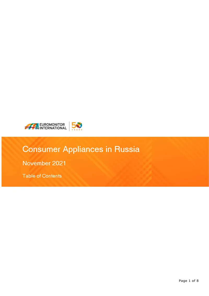 Consumer Appliances Market Trends and Forecasts