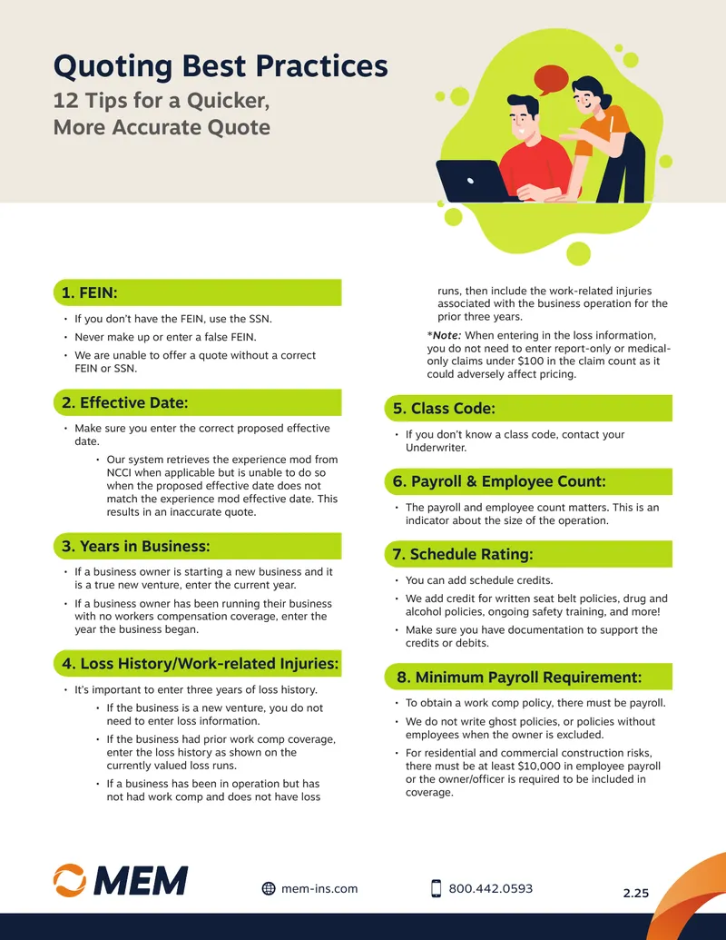 Quoting Best Practices for Workers Compensation