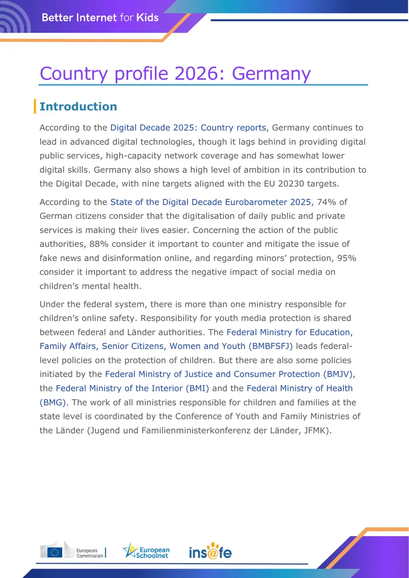 Country Profile 2026: Digital Environment Policies in Germany
