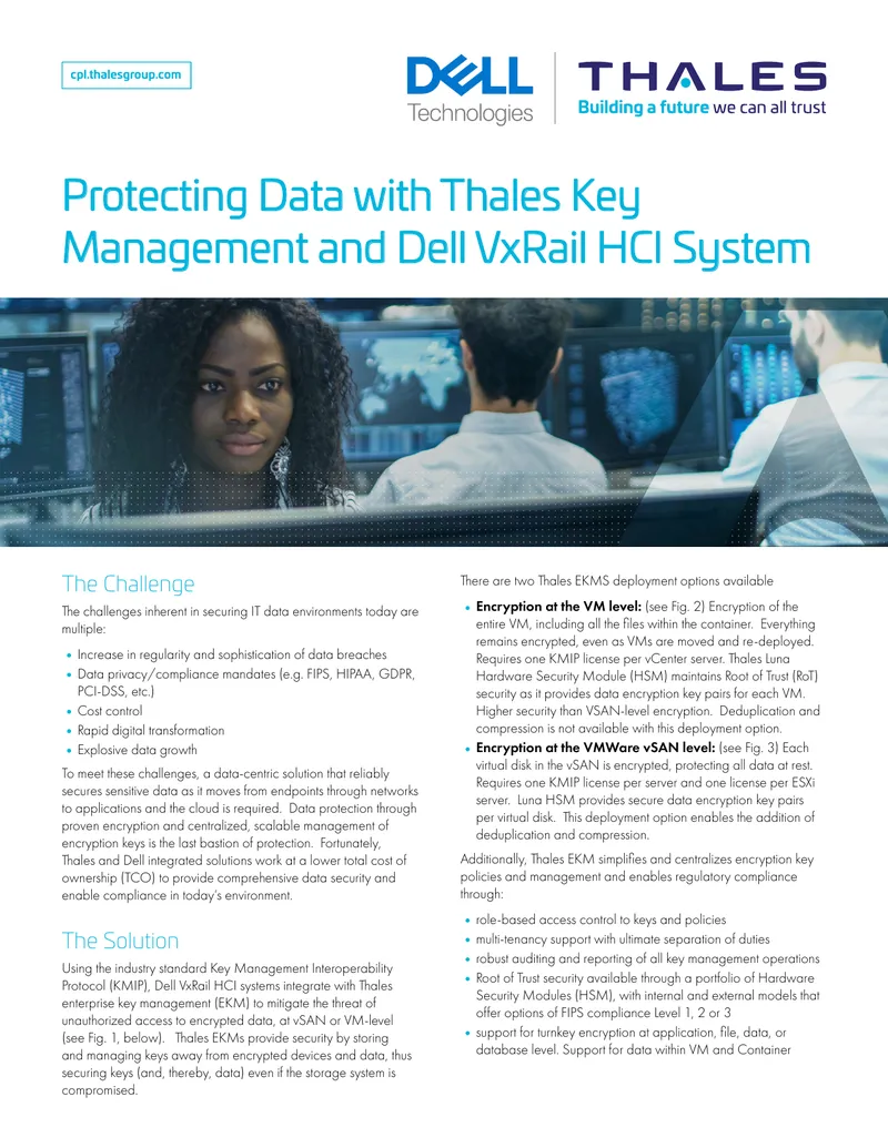 Data Protection Solutions with Thales and Dell VxRail