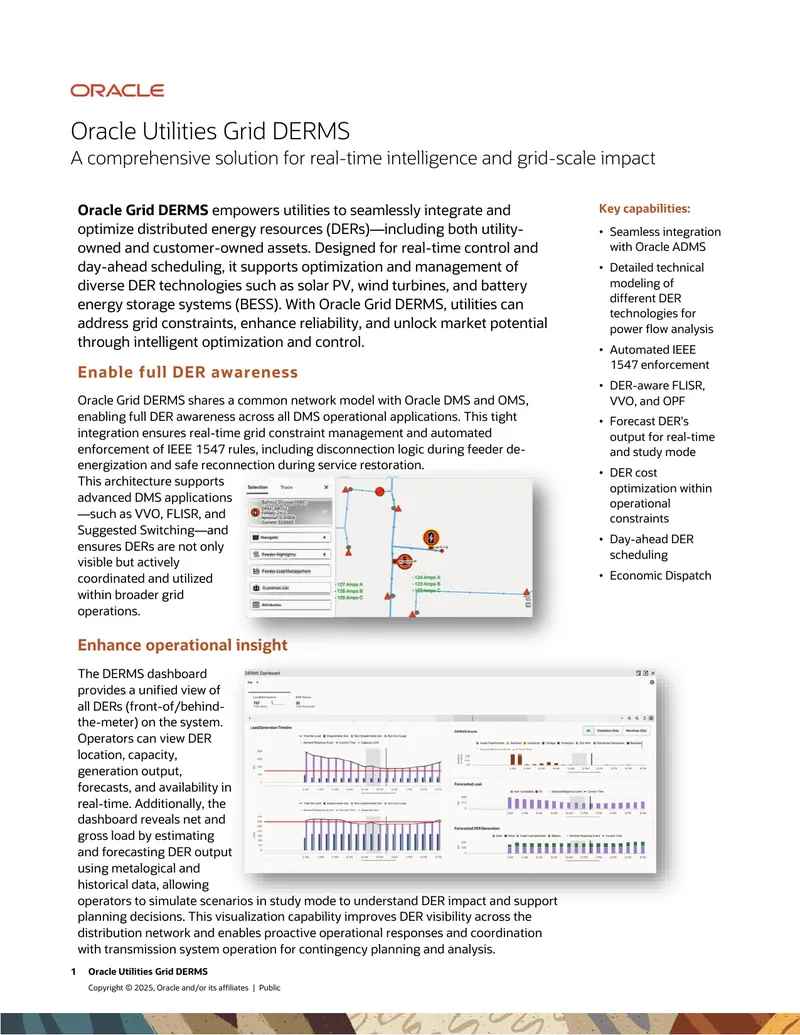 Oracle Utilities Grid DERMS Overview