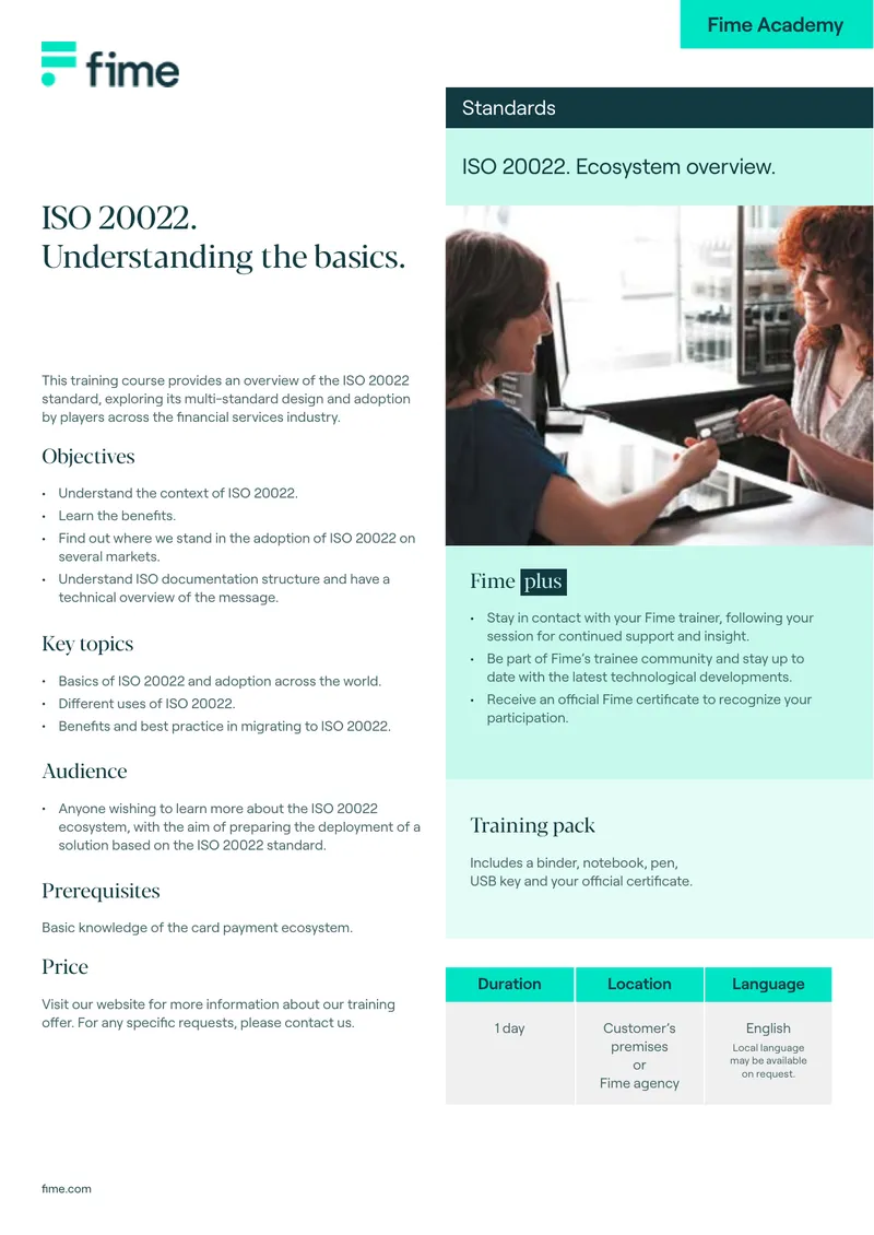 ISO 20022 Standard Training Course Overview