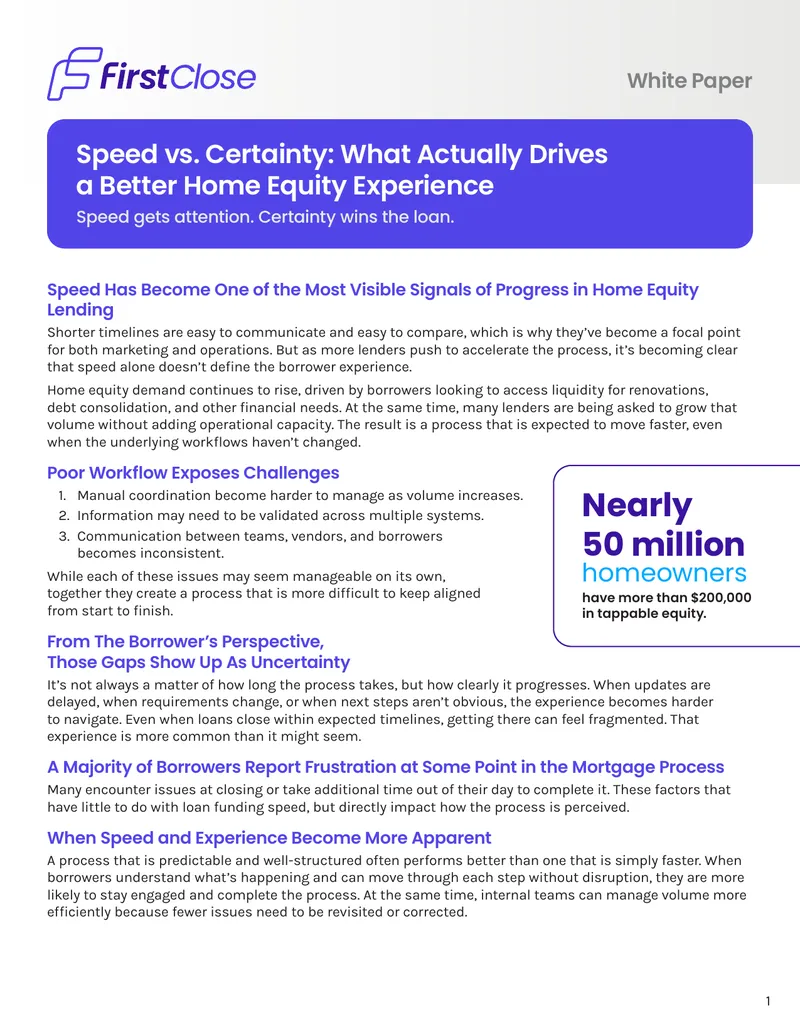 Home Equity Lending Process Improvement Strategies