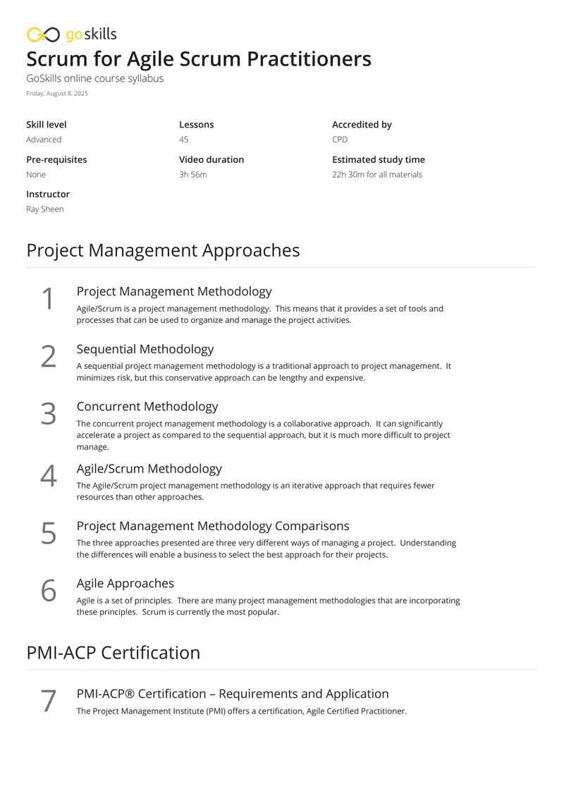 Agile/Scrum Project Management Methodology Overview