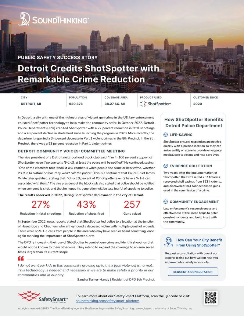 Detroit Police Department ShotSpotter Implementation Report