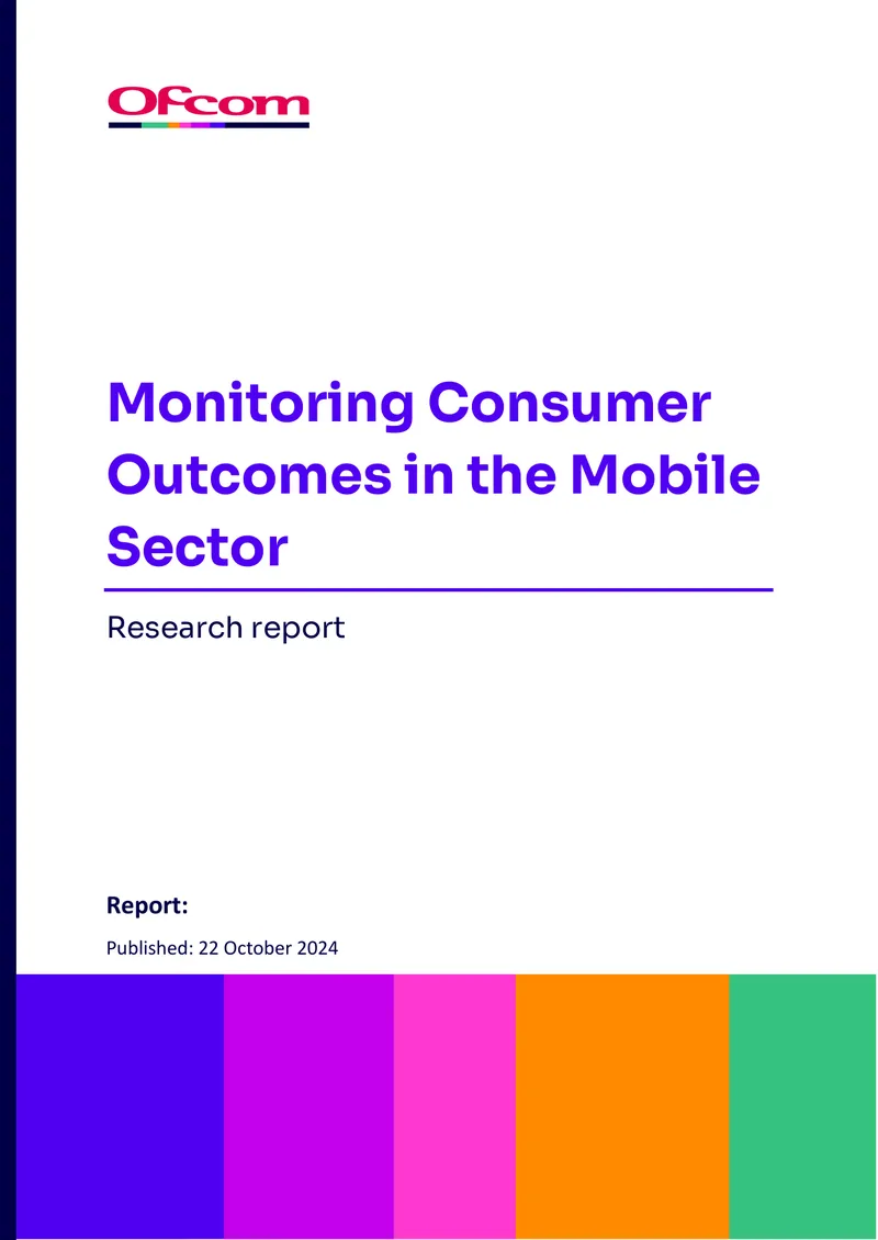Monitoring Consumer Outcomes in the Mobile Sector