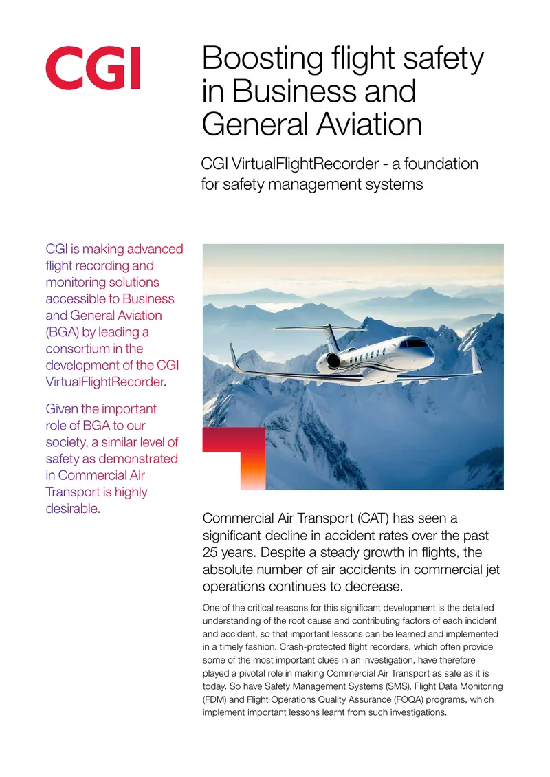 CGI VirtualFlightRecorder for Business and General Aviation