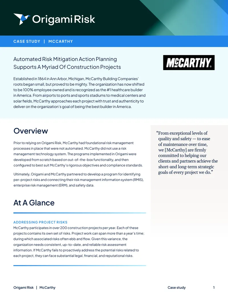 Automated Risk Mitigation Action Planning Case Study