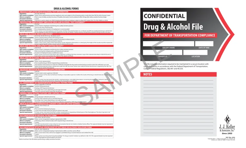 Drug and Alcohol Testing Documentation Requirements