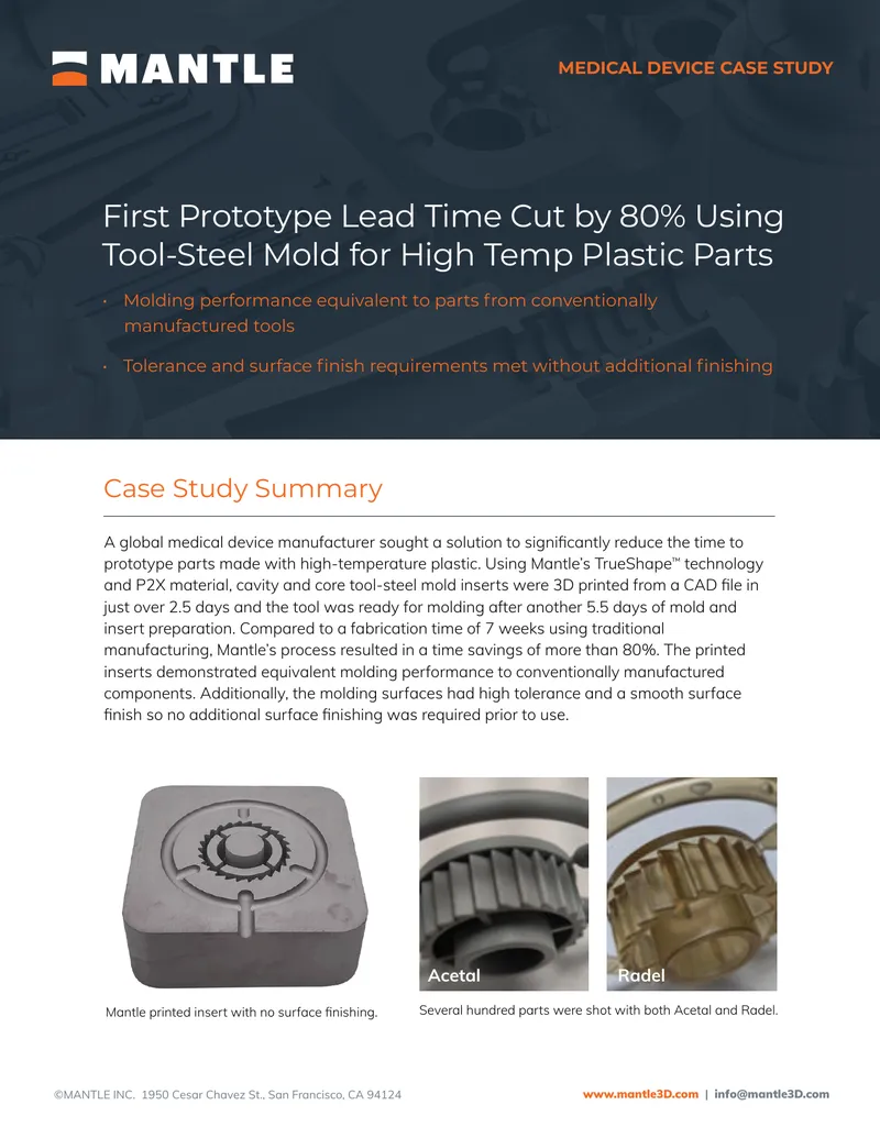 Prototype Lead Time Reduction Using Tool-Steel Mold