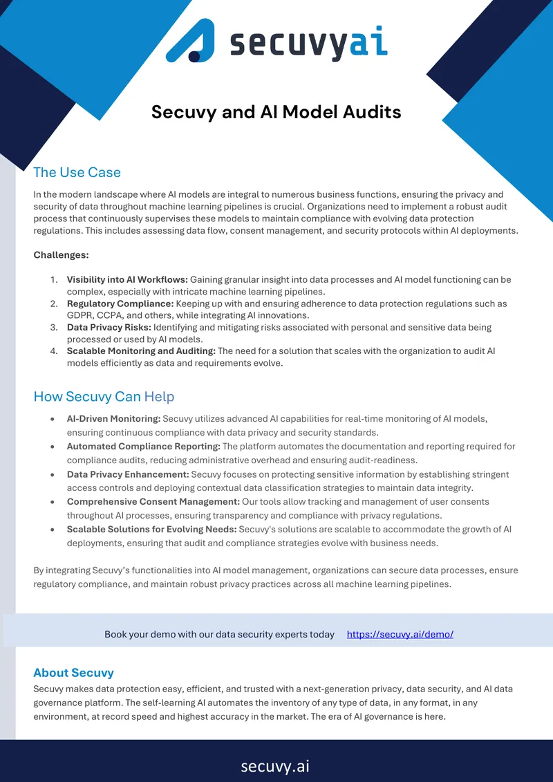 AI Model Auditing and Data Privacy Solutions