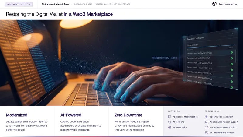 Restoring Digital Wallet in Web3 Marketplace