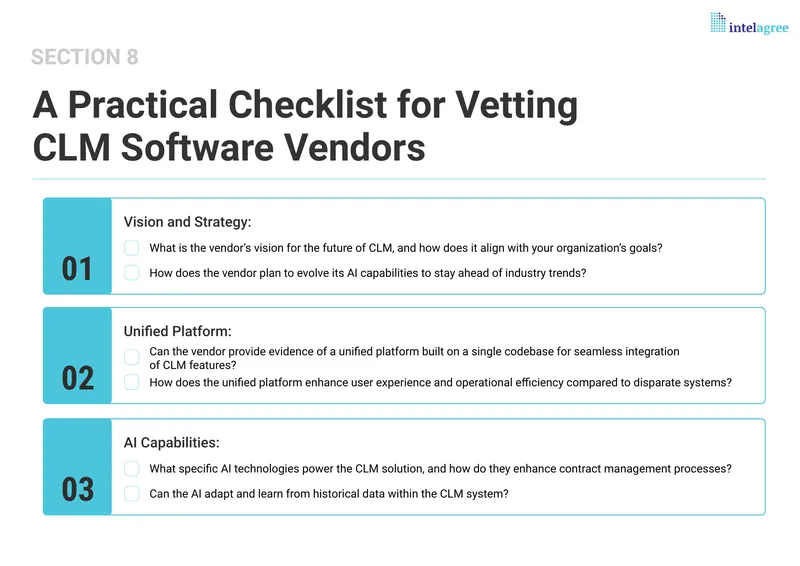 Checklist for Evaluating CLM Software Vendors