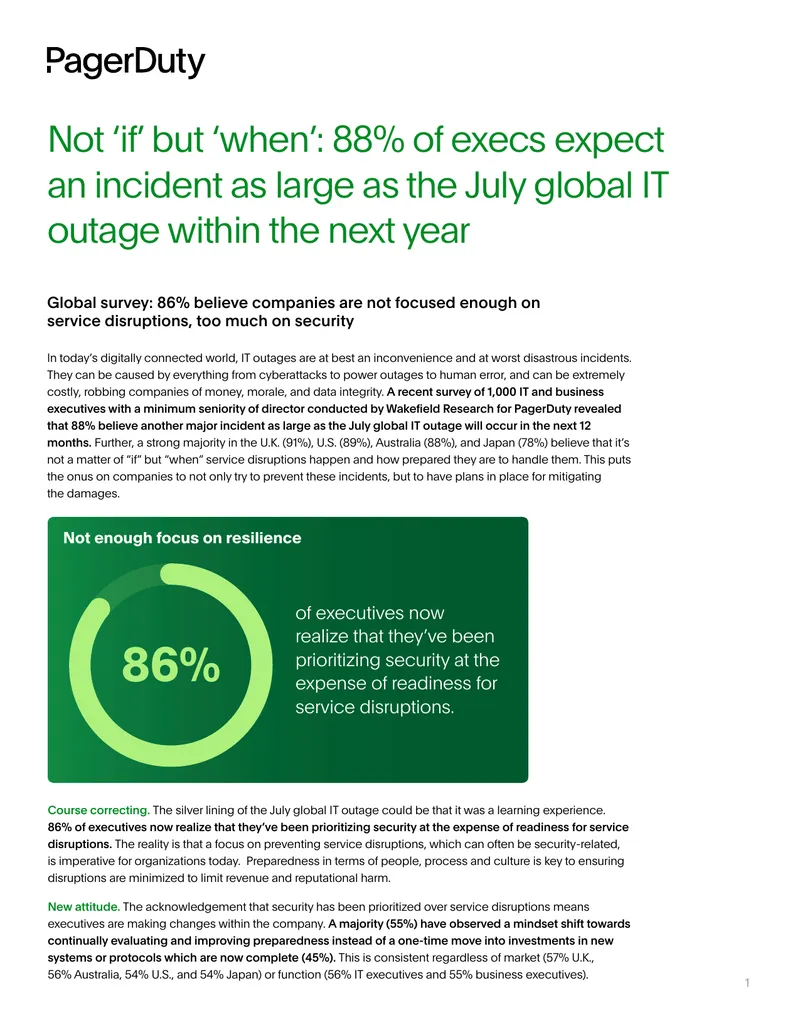Global IT Outages Survey Findings and Implications