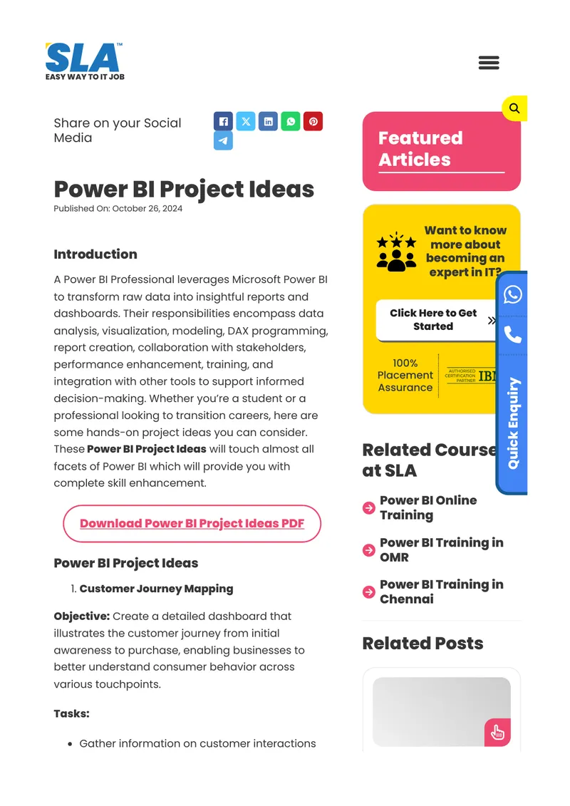 Power BI Project Ideas for Skill Enhancement