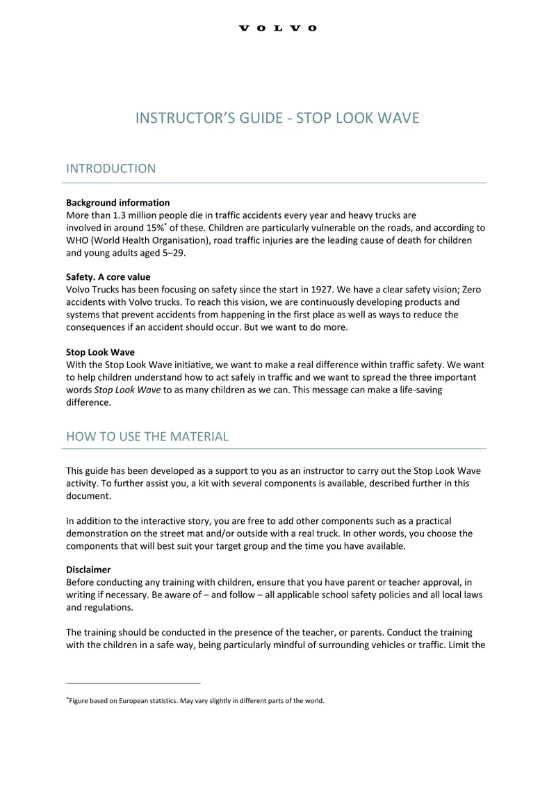 Instructor's Guide for Stop Look Wave Initiative