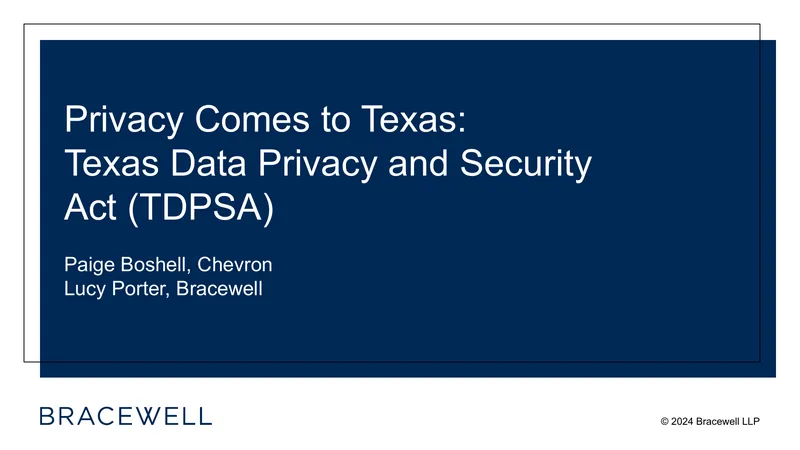 Texas Data Privacy and Security Act Overview