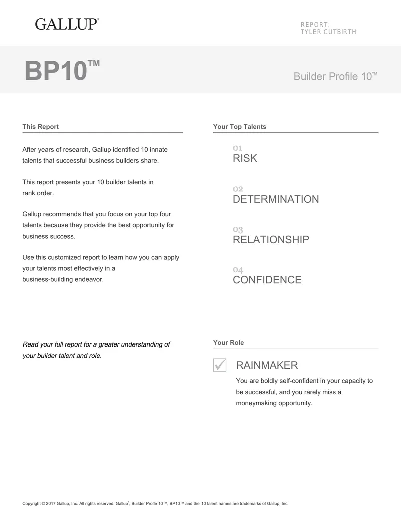 Builder Talent Identification and Application Report