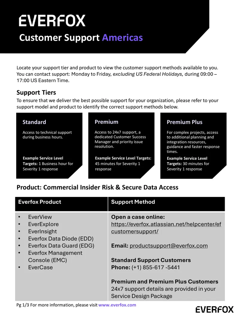Customer Support Tiers and Methods Overview preview page 1