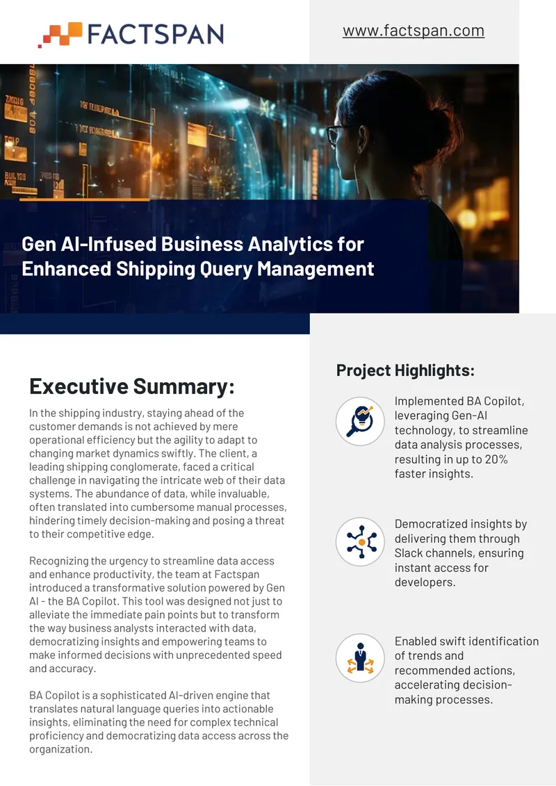 Gen AI-Infused Business Analytics for Shipping Management