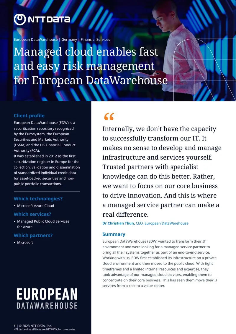 Managed Cloud Implementation for European DataWarehouse