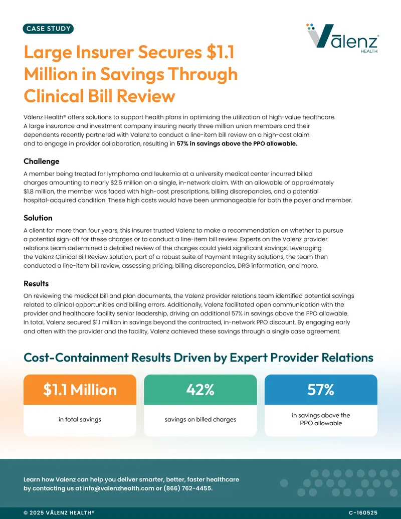 Large Insurer Achieves Savings Through Clinical Bill Review