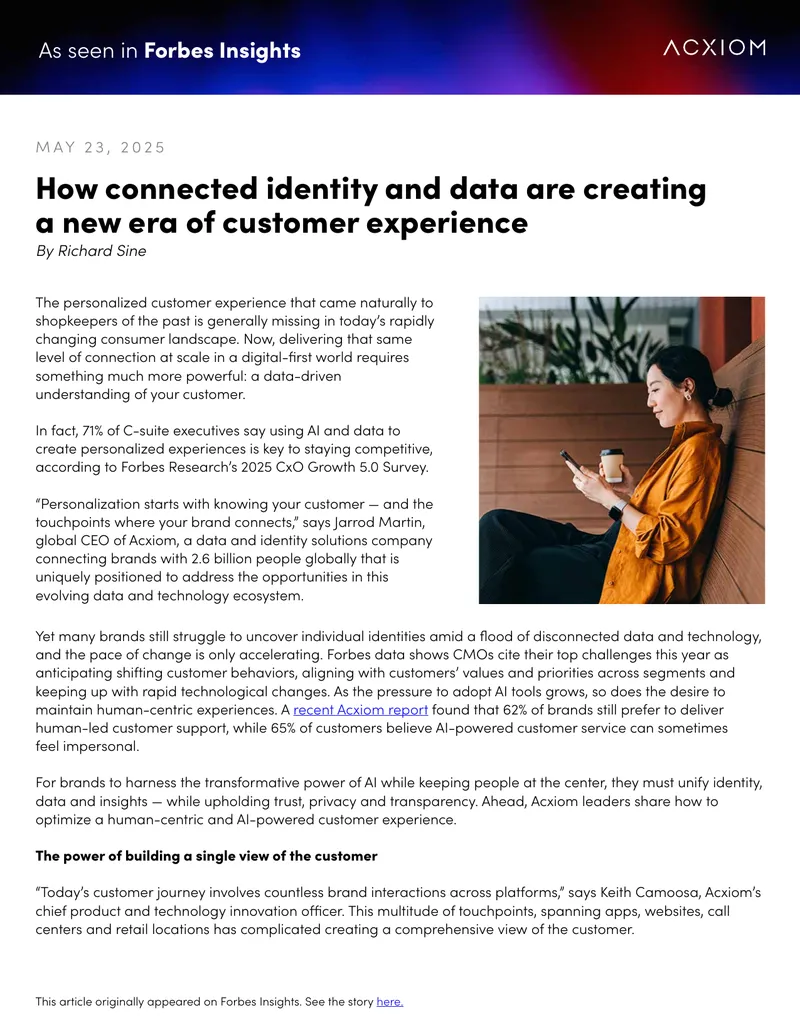Connected Identity and Data in Customer Experience