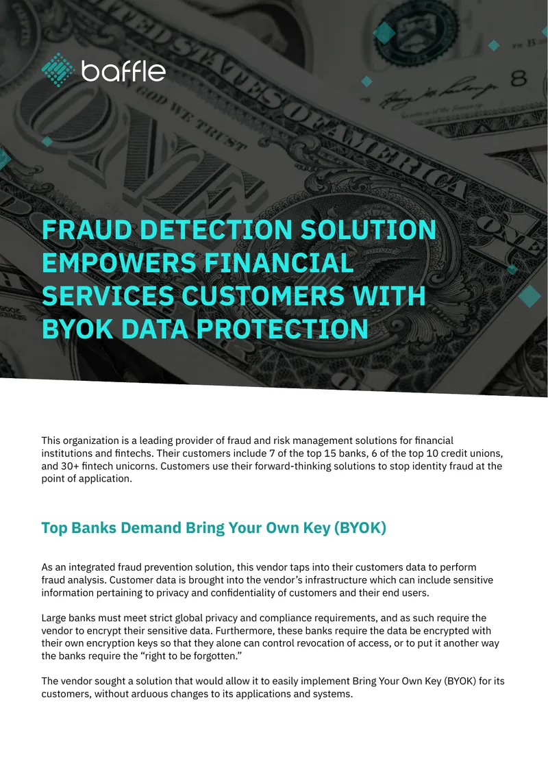 Fraud Detection Solution with BYOK Data Protection
