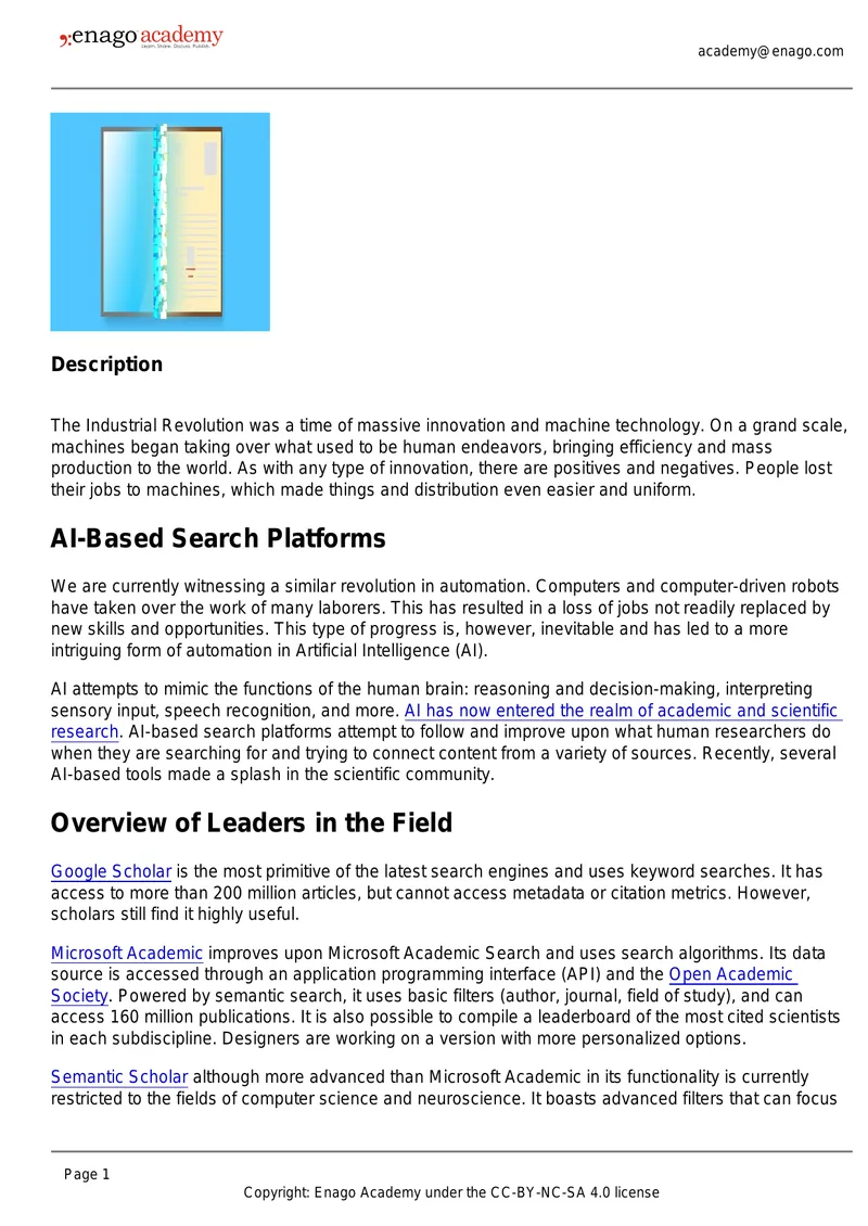 AI-Based Search Platforms in Research