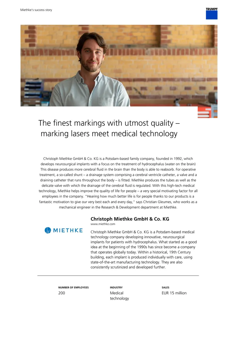 Miethke's Success Story in Medical Technology