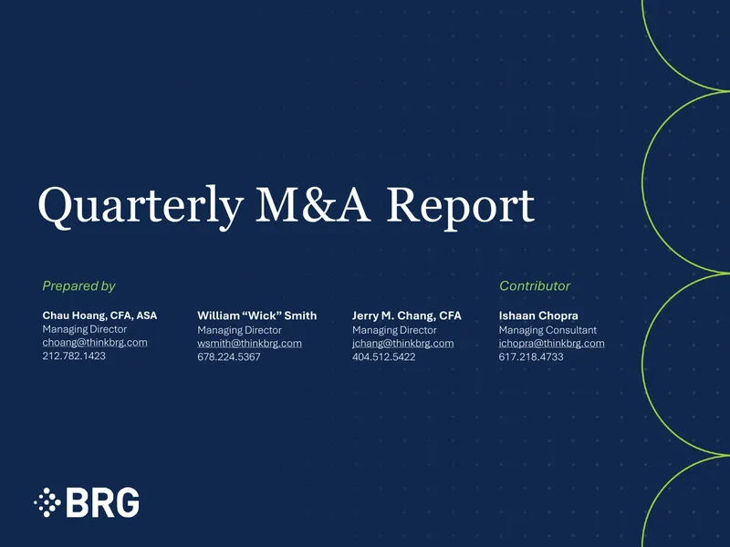 BRG Quarterly M&A Report Q3 2025