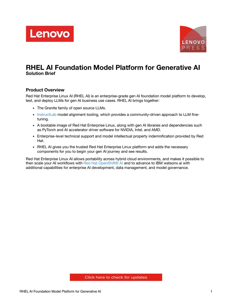 RHEL AI Foundation Model Platform Overview
