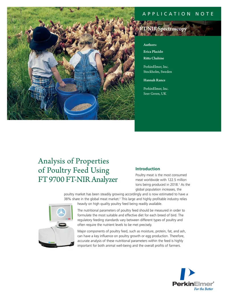 Analysis of Poultry Feed Using FT 9700 FT-NIR Analyzer