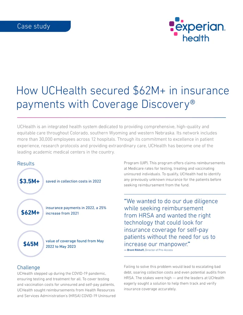 UCHealth Insurance Payment Recovery Case Study