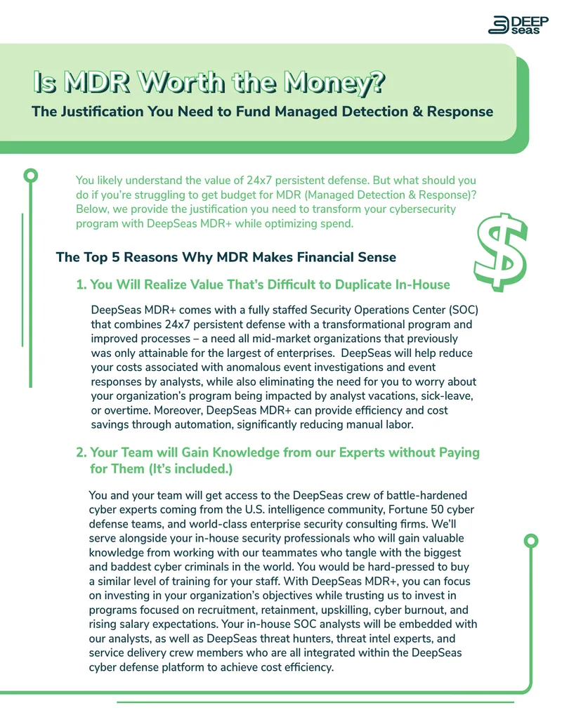 Justification for Funding Managed Detection and Response