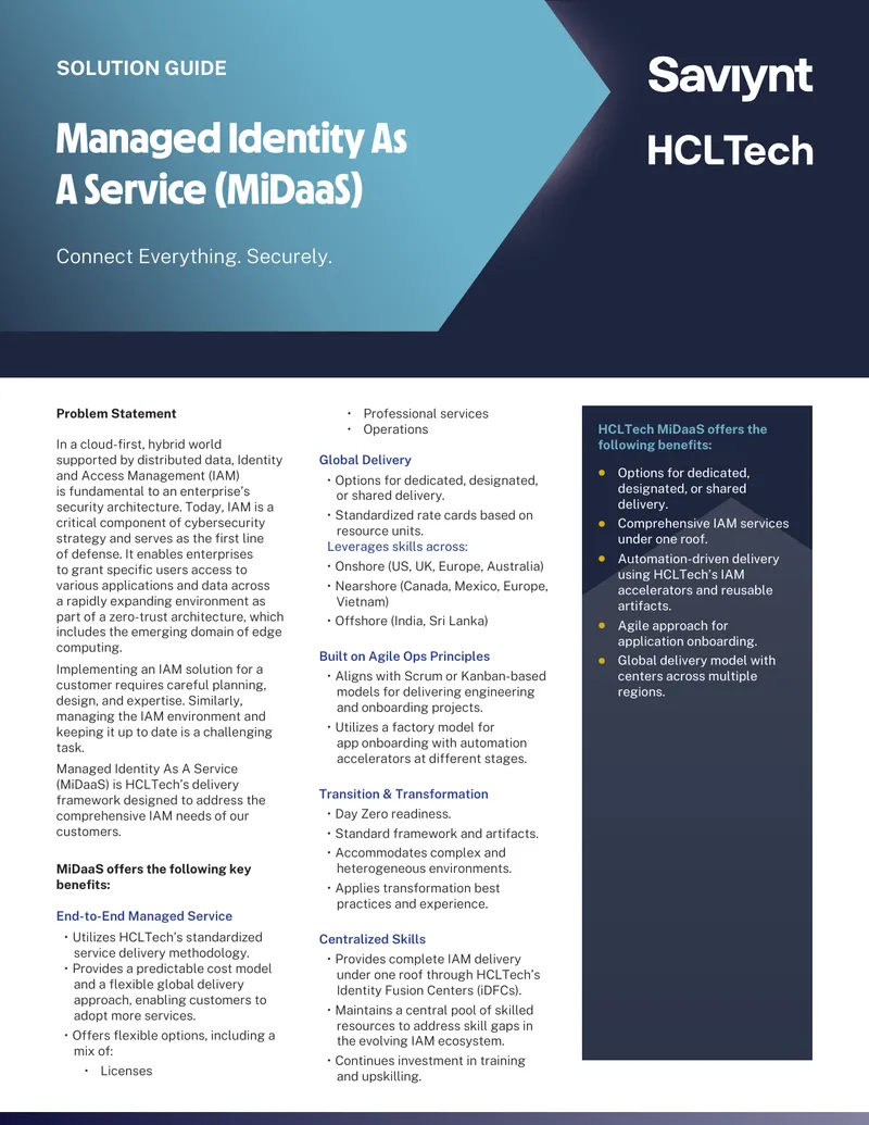Managed Identity As A Service Overview