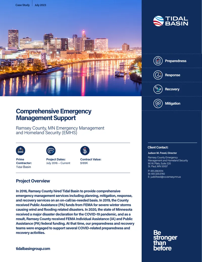 Comprehensive Emergency Management Support Case Study preview page 1