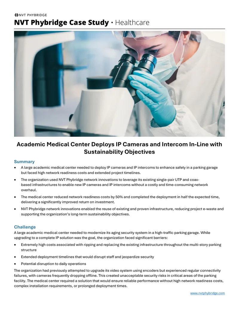 Academic Medical Center IP Camera Deployment Case Study