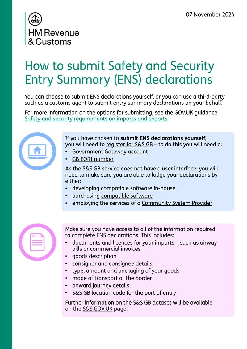 Submission Process for Entry Summary Declarations