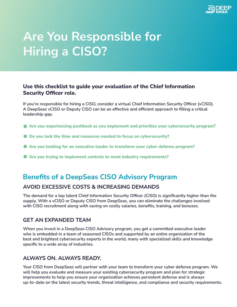 CISO Hiring Evaluation Checklist