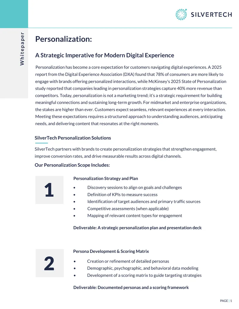 Personalization Strategy and Plan Development