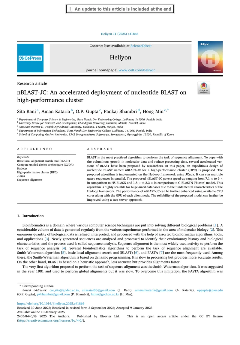 nBLAST-JC Deployment on High-Performance Clusters
