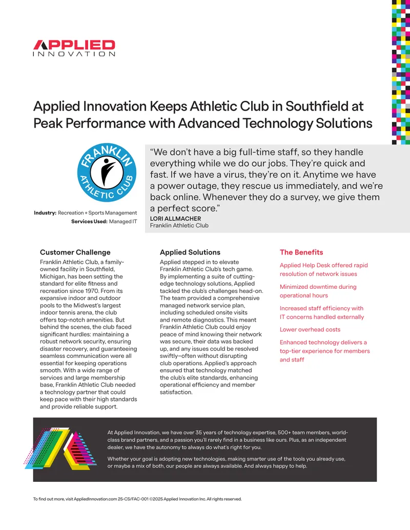 Technology Solutions for Franklin Athletic Club