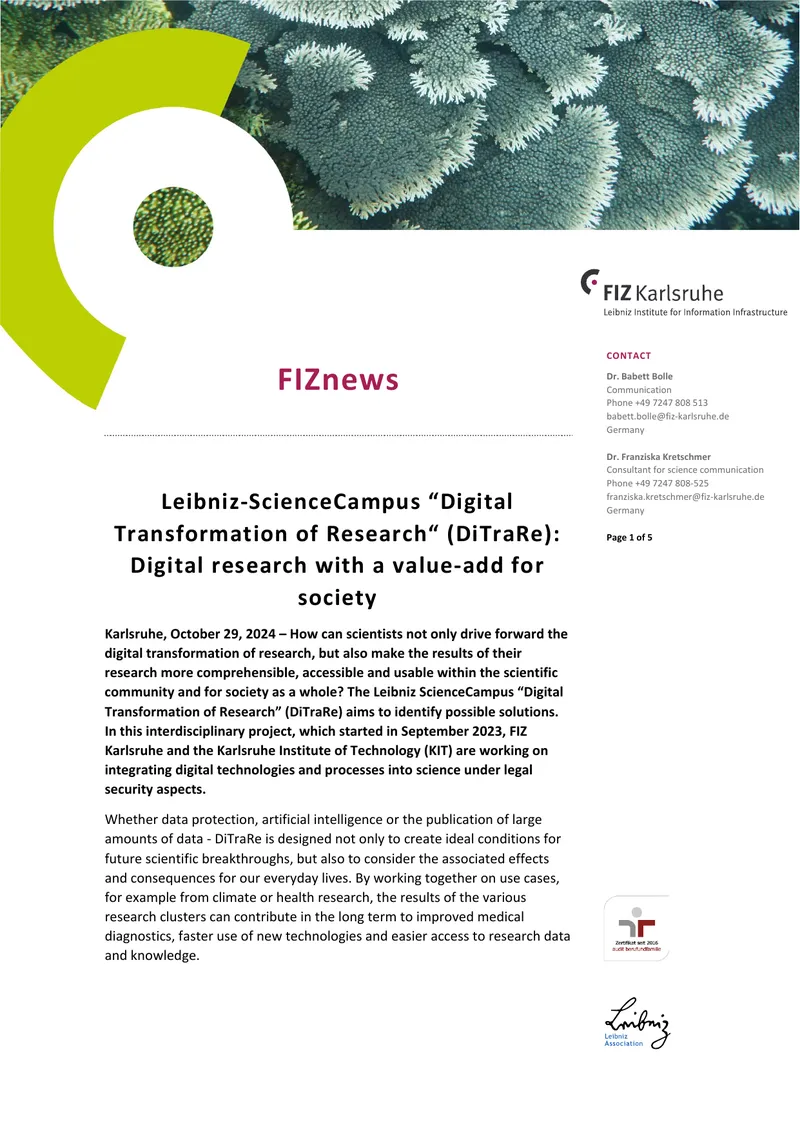 Digital Transformation of Research Project Overview