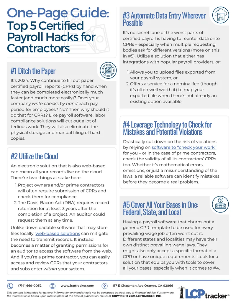 Top 5 Certified Payroll Hacks for Contractors