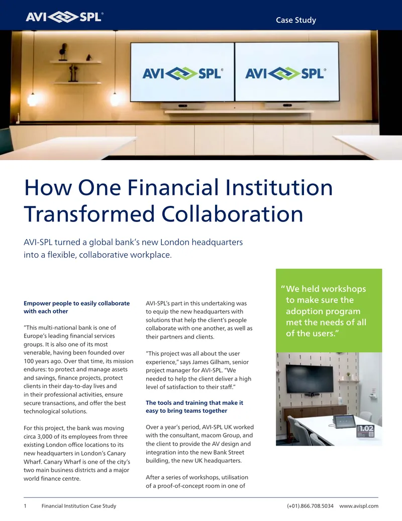 Financial Institution Collaboration Transformation Case Study