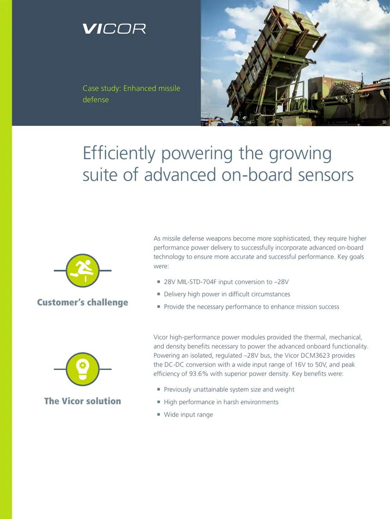 Enhanced Missile Defense Power Delivery Case Study