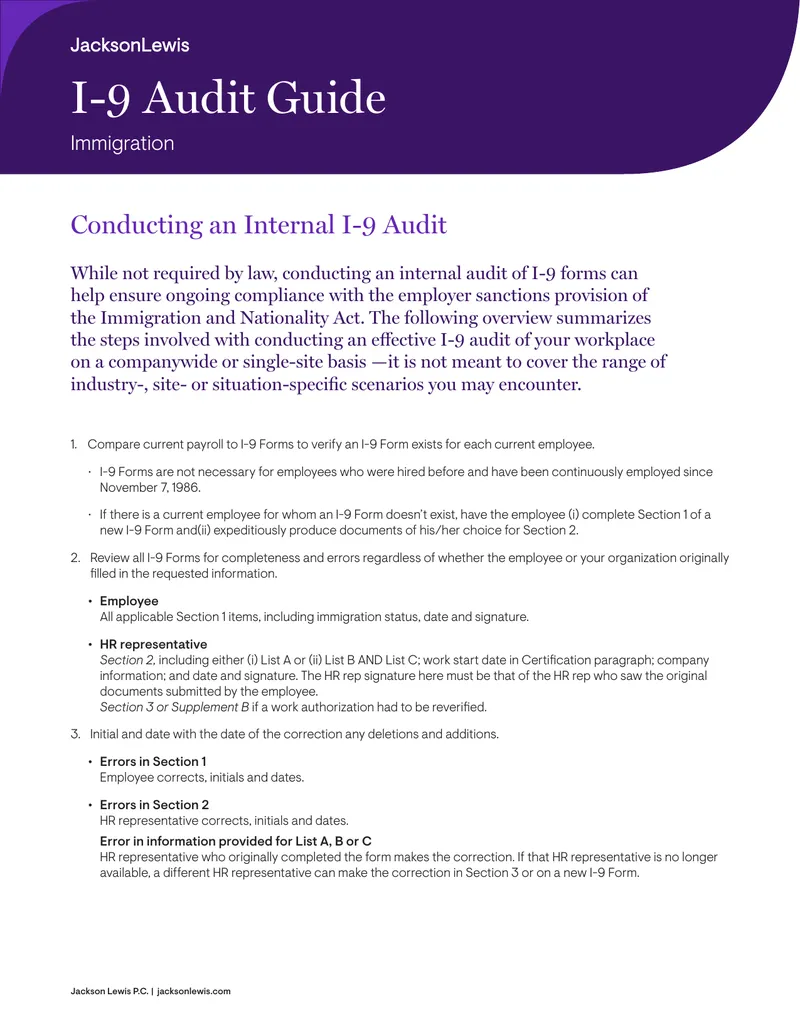 I-9 Audit Guide for Employers
